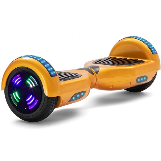 Elektromos Hoverboard csomag Komfortos Üléssel, 6.5 colos, Regular Gold Junior, Standard Hatótávolság, Fekete Szivacsos ülés, Smart Balance 2
