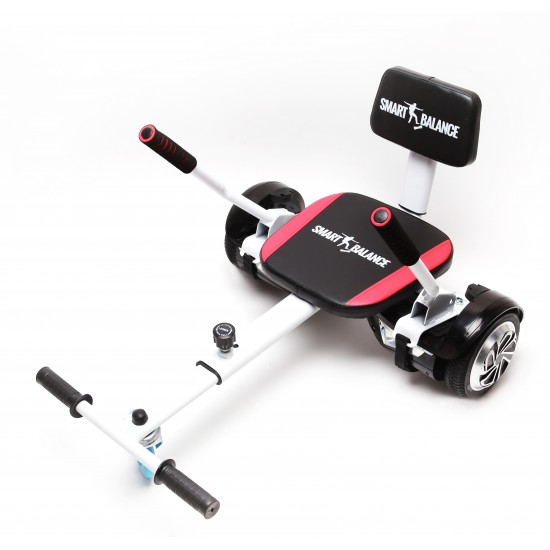 Hoverseat – Hoverboard Ülés - Komfortos Hoverkart Smart Balance, fehér, bármilyen hoverboarddal kompatibilis, állítható hosszúság