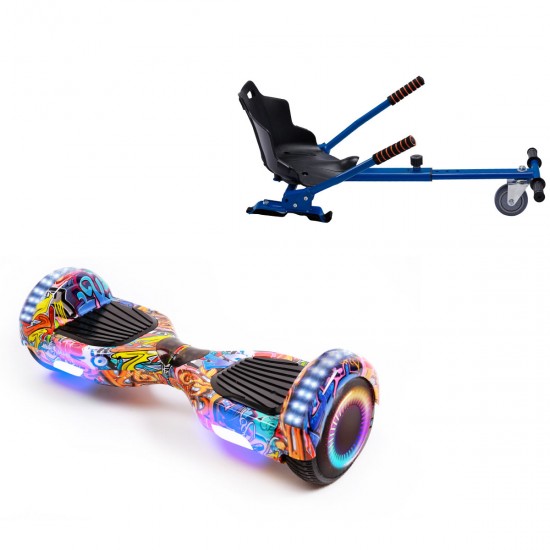Elektromos Hoverboard Standard GoKart Szett, 6.5 colos, Regular HipHop Orange PRO, Standard Hatótávolság, és Kék Hoverkart, Smart Balance