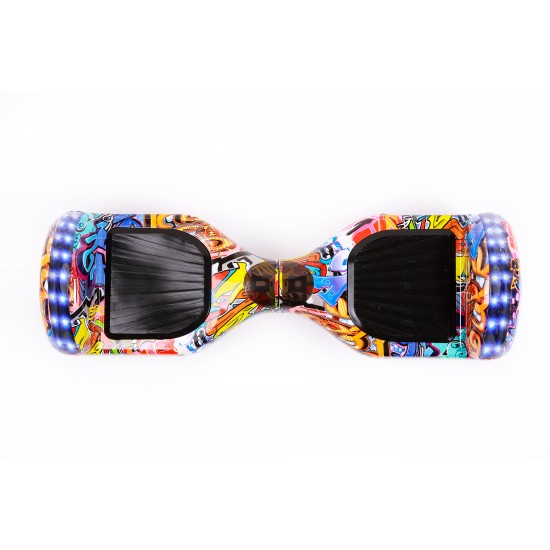 Elektromos Hoverboard GoKart Szett Lengéscsillapítókkal, 6.5 colos, Regular HipHop Orange PRO, Standard Hatótávolság, Fekete HoverKart Lengéscsillapítókkal, Smart Balance 3
