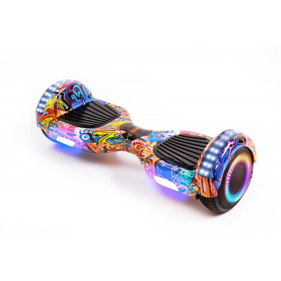 Elektromos Hoverboard GoKart Szett Lengéscsillapítókkal, 6.5 colos, Regular HipHop Orange PRO, Standard Hatótávolság, Fekete HoverKart Lengéscsillapítókkal, Smart Balance 2