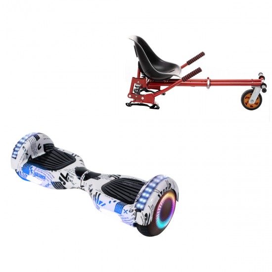 Elektromos Hoverboard GoKart Szett Lengéscsillapítókkal, 6.5 colos, Regular NewsPaper PRO, Standard Hatótávolság, Piros HoverKart Lengéscsillapítókkal, Smart Balance