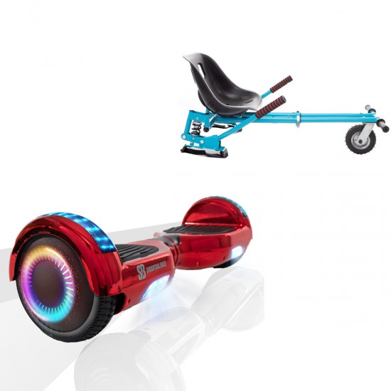 Elektromos Hoverboard GoKart Szett Lengéscsillapítókkal, 6.5 colos, Regular ElectroRed PRO, Standard Hatótávolság, Kék HoverKart Lengéscsillapítókkal, Smart Balance