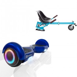 Elektromos Hoverboard GoKart Szett Lengéscsillapítókkal, 6.5 colos, Regular Blue PowerBoard PRO, Nagy Hatótávolság, Kék HoverKart Lengéscsillapítókkal, Smart Balance