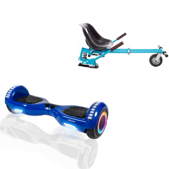 Elektromos Hoverboard GoKart Szett Lengéscsillapítókkal, 6.5 colos, Regular Blue PRO, Standard Hatótávolság, Kék HoverKart Lengéscsillapítókkal, Smart Balance