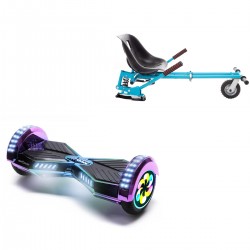 Elektromos Hoverboard GoKart Szett Lengéscsillapítókkal, 8 colos, Transformers Dakota PRO, Nagy Hatótávolság, Kék HoverKart Lengéscsillapítókkal, Smart Balance