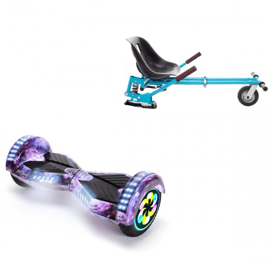 Elektromos Hoverboard GoKart Szett Lengéscsillapítókkal, 8 colos, Transformers Galaxy PRO, Standard Hatótávolság, Kék HoverKart Lengéscsillapítókkal, Smart Balance