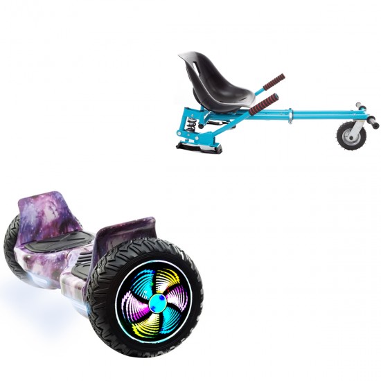 Elektromos Hoverboard GoKart Szett Lengéscsillapítókkal, 8.5 colos, Hummer Galaxy PRO, Nagy Hatótávolság, Kék HoverKart Lengéscsillapítókkal, Smart Balance