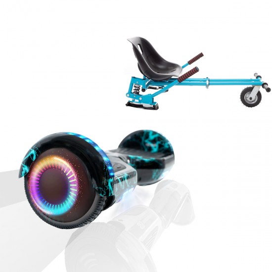 Elektromos Hoverboard GoKart Szett Lengéscsillapítókkal, 6.5 colos, Regular Thunderstorm PRO, Nagy Hatótávolság, Kék HoverKart Lengéscsillapítókkal, Smart Balance