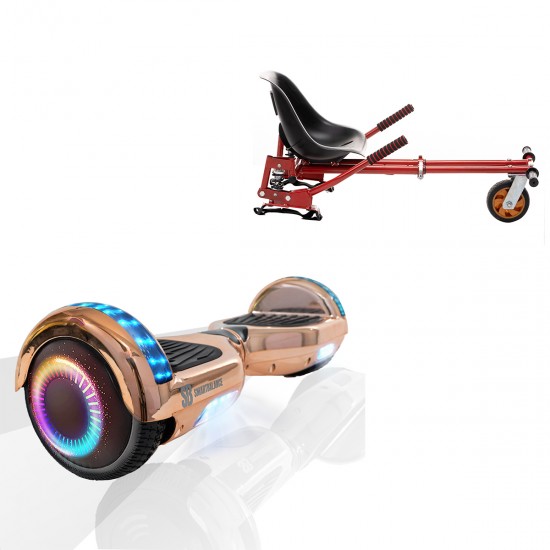 Elektromos Hoverboard GoKart Szett Lengéscsillapítókkal, 6.5 colos, Regular Iron PRO, Standard Hatótávolság, Piros HoverKart Lengéscsillapítókkal, Smart Balance