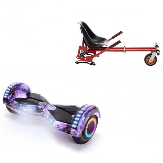 Elektromos Hoverboard GoKart Szett Lengéscsillapítókkal, 6.5 colos, Transformers Galaxy PRO, Standard Hatótávolság, Piros HoverKart Lengéscsillapítókkal, Smart Balance
