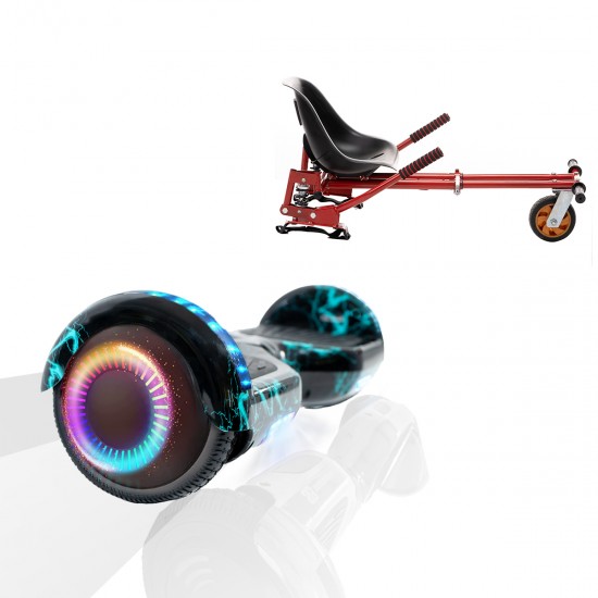 Elektromos Hoverboard GoKart Szett Lengéscsillapítókkal, 6.5 colos, Regular Thunderstorm PRO, Nagy Hatótávolság, Piros HoverKart Lengéscsillapítókkal, Smart Balance
