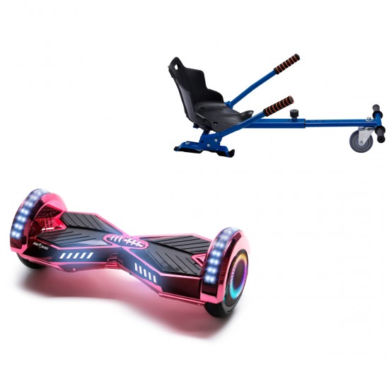 Elektromos Hoverboard Standard GoKart Szett, 6.5 colos, Transformers ElectroPink PRO, Standard Hatótávolság, és Kék Hoverkart, Smart Balance
