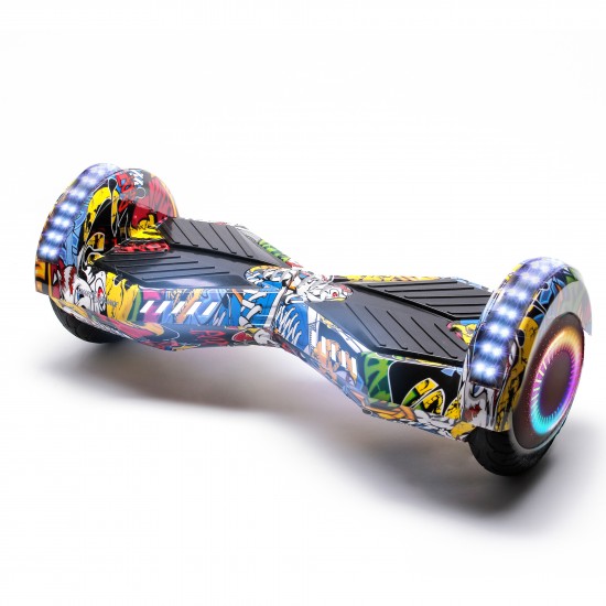 Elektromos Hoverboard Standard GoKart Szett, 6.5 colos, Transformers HipHop PRO, Nagy Hatótávolság, és Fehér Hoverkart, Smart Balance 6