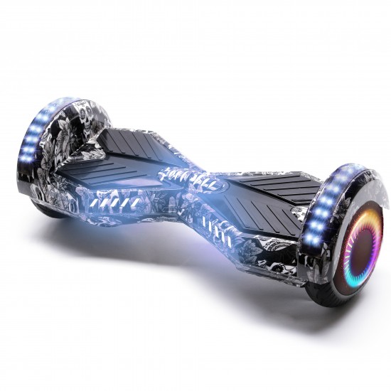 Elektromos Hoverboard GoKart Szett Lengéscsillapítókkal, 6.5 colos, Transformers SkullHead PRO, Nagy Hatótávolság, Fekete HoverKart Lengéscsillapítókkal, Smart Balance 5
