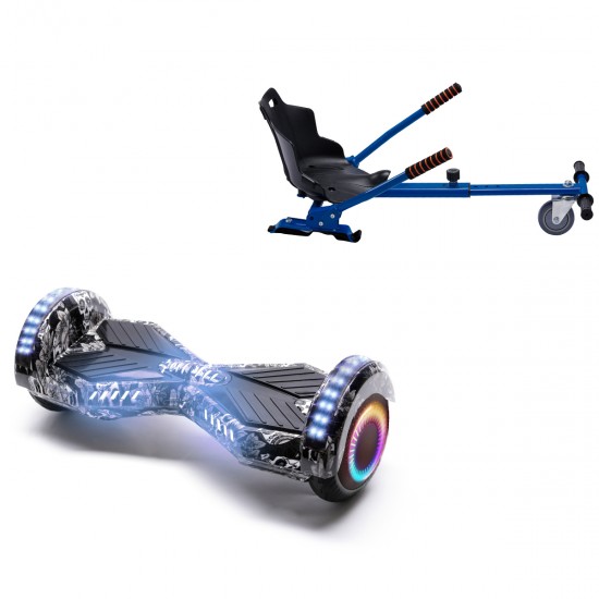 Elektromos Hoverboard Standard GoKart Szett, 6.5 colos, Transformers SkullHead PRO, Standard Hatótávolság, és Kék Hoverkart, Smart Balance