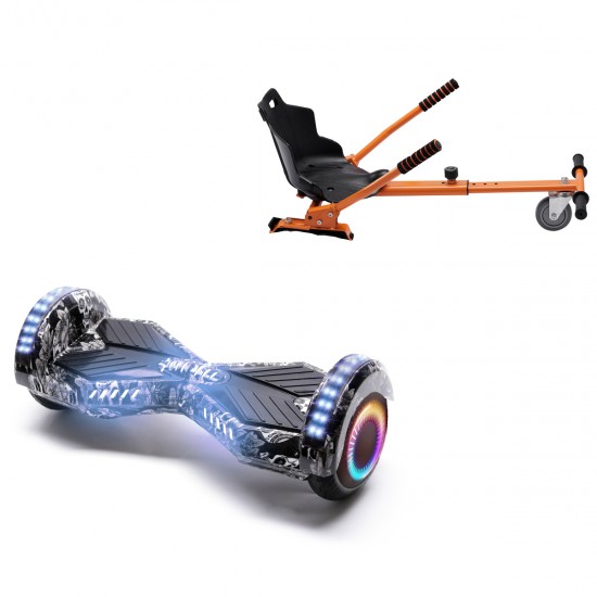 Elektromos Hoverboard Standard GoKart Szett, 6.5 colos, Transformers SkullHead PRO, Nagy Hatótávolság, és Narancs Hoverkart, Smart Balance
