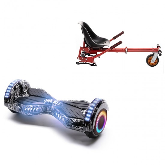 Elektromos Hoverboard GoKart Szett Lengéscsillapítókkal, 6.5 colos, Transformers SkullHead PRO, Standard Hatótávolság, Piros HoverKart Lengéscsillapítókkal, Smart Balance