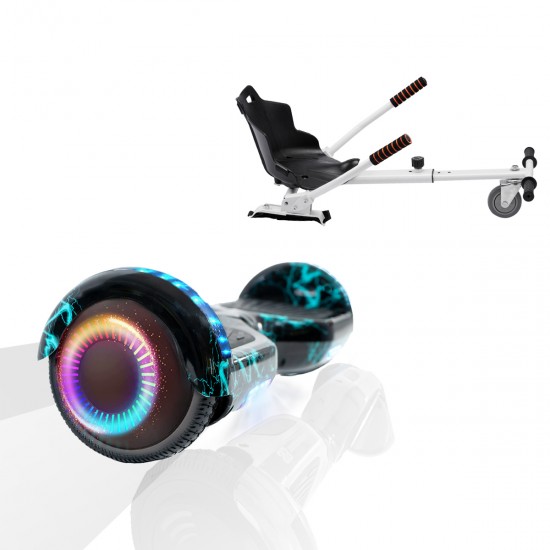 Elektromos Hoverboard Standard GoKart Szett, 6.5 colos, Regular Thunderstorm PRO, Standard Hatótávolság, és Fehér Hoverkart, Smart Balance