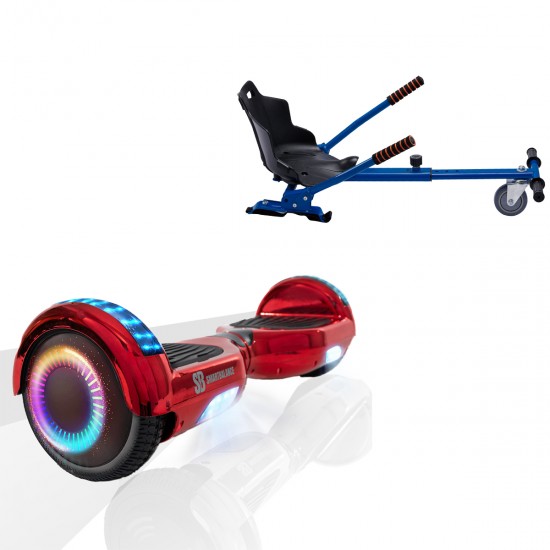 Elektromos Hoverboard Standard GoKart Szett, 6.5 colos, Regular ElectroRed PRO, Nagy Hatótávolság, és Kék Hoverkart, Smart Balance