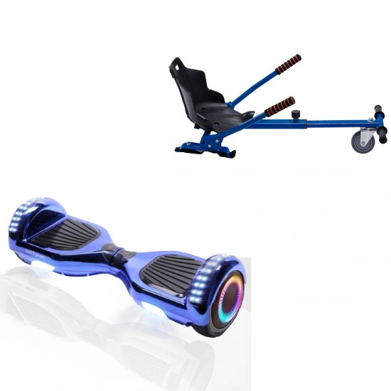 Elektromos Hoverboard Standard GoKart Szett, 6.5 colos, Regular ElectroBlue PRO, Standard Hatótávolság, és Kék Hoverkart, Smart Balance