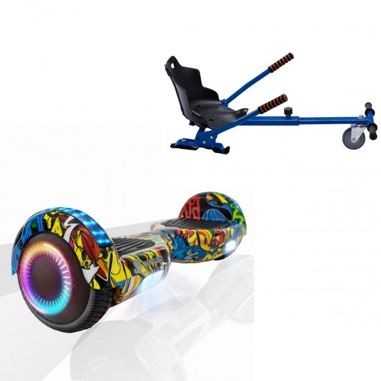 Elektromos Hoverboard Standard GoKart Szett, 6.5 colos, Regular HipHop PRO, Standard Hatótávolság, és Kék Hoverkart, Smart Balance