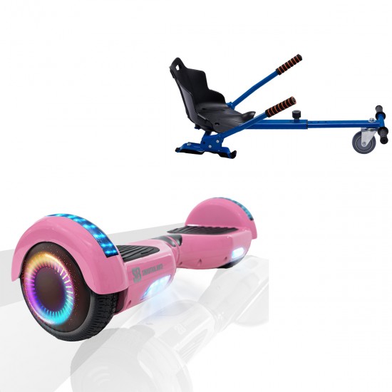 Elektromos Hoverboard Standard GoKart Szett, 6.5 colos, Regular Pink PRO, Nagy Hatótávolság, és Kék Hoverkart, Smart Balance