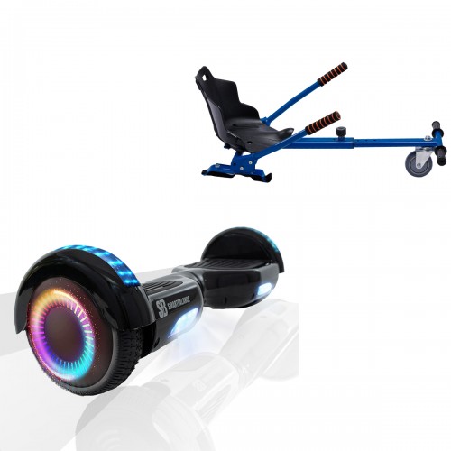 Elektromos Hoverboard Standard GoKart Szett, 6.5 colos, Regular Black PRO, Nagy Hatótávolság, és Kék Hoverkart, Smart Balance