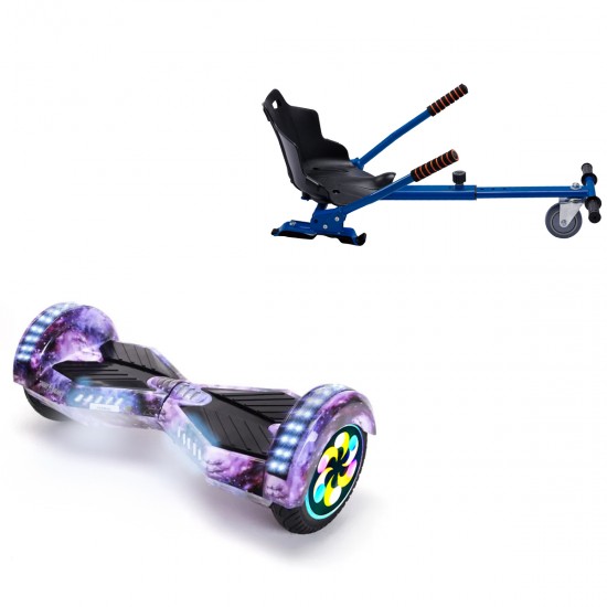 Elektromos Hoverboard Standard GoKart Szett, 8 colos, Transformers Galaxy PRO, Nagy Hatótávolság, és Kék Hoverkart, Smart Balance