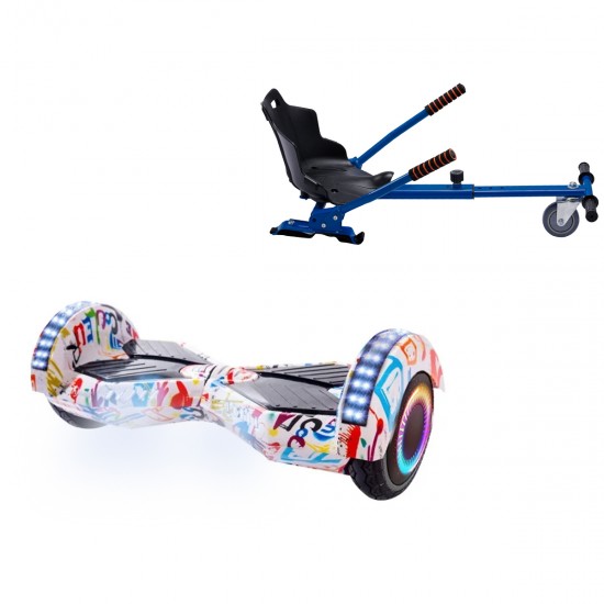 Elektromos Hoverboard Standard GoKart Szett, 6.5 colos, Transformers Splash PRO, Standard Hatótávolság, és Kék Hoverkart, Smart Balance