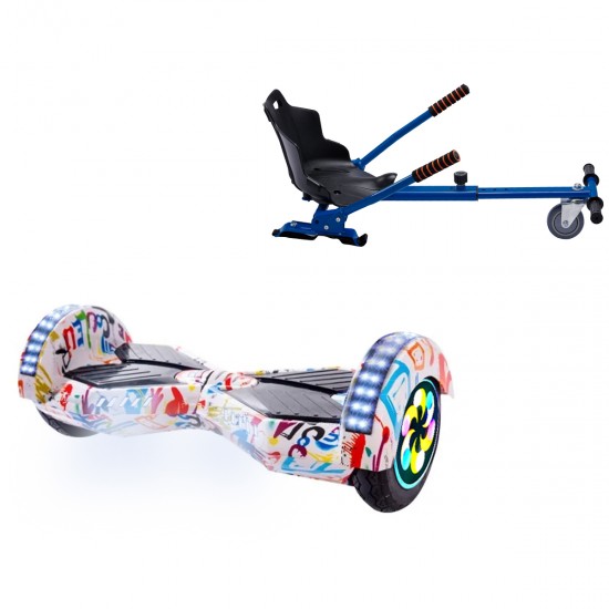 Elektromos Hoverboard Standard GoKart Szett, 8 colos, Transformers Splash PRO, Nagy Hatótávolság, és Kék Hoverkart, Smart Balance