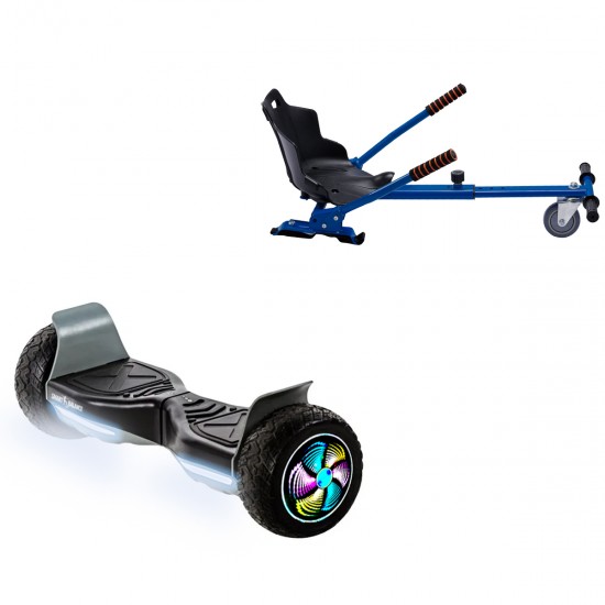 Elektromos Hoverboard Standard GoKart Szett, 8.5 colos, Hummer Black PRO, Standard Hatótávolság, és Kék Hoverkart, Smart Balance