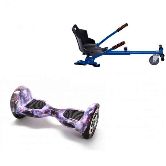 Elektromos Hoverboard Standard GoKart Szett, 10 colos, Off-Road Galaxy, Standard Hatótávolság, és Kék Hoverkart, Smart Balance