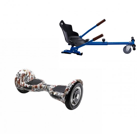 Elektromos Hoverboard Standard GoKart Szett, 10 colos, Off-Road Tattoo, Standard Hatótávolság, és Kék Hoverkart, Smart Balance