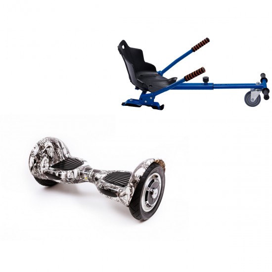 Elektromos Hoverboard Standard GoKart Szett, 10 colos, Off-Road SkullHead, Nagy Hatótávolság, és Kék Hoverkart, Smart Balance