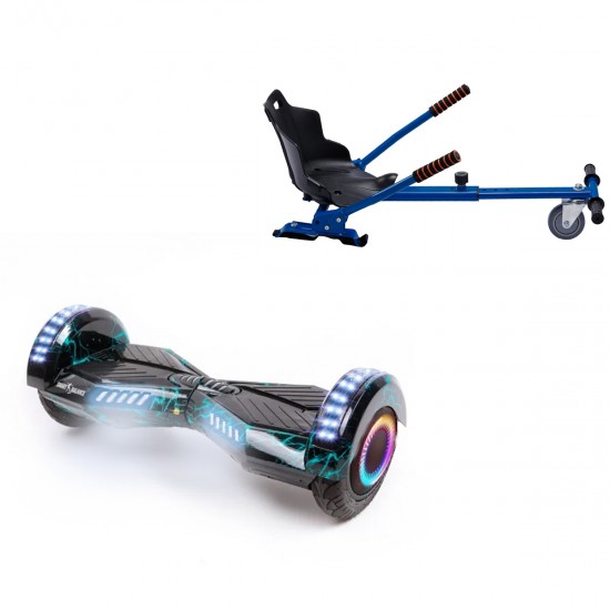 Elektromos Hoverboard Standard GoKart Szett, 6.5 colos, Transformers Thunderstorm PRO, Standard Hatótávolság, és Kék Hoverkart, Smart Balance