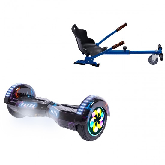 Elektromos Hoverboard Standard GoKart Szett, 8 colos, Transformers Thunderstorm Blue PRO, Standard Hatótávolság, és Kék Hoverkart, Smart Balance