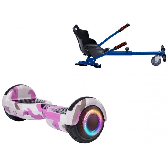 Elektromos Hoverboard Standard GoKart Szett, 6.5 colos, Regular Camouflage Pink PRO, Standard Hatótávolság, és Kék Hoverkart, Smart Balance