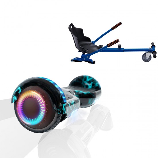 Elektromos Hoverboard Standard GoKart Szett, 6.5 colos, Regular Thunderstorm PRO, Nagy Hatótávolság, és Kék Hoverkart, Smart Balance