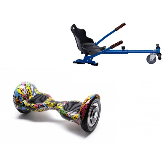 Elektromos Hoverboard Standard GoKart Szett, 10 colos, Off-Road HipHop, Nagy Hatótávolság, és Kék Hoverkart, Smart Balance
