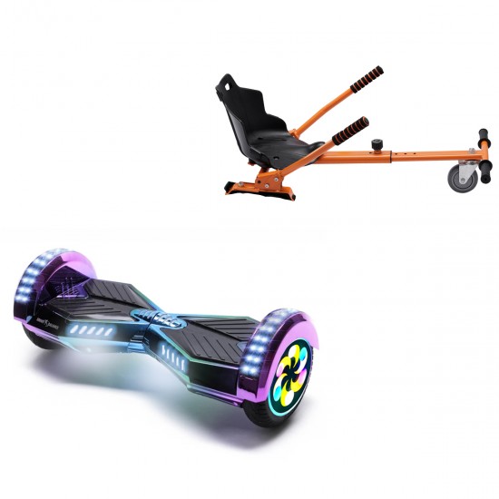 Elektromos Hoverboard Standard GoKart Szett, 8 colos, Transformers Dakota PRO, Standard Hatótávolság, és Narancs Hoverkart, Smart Balance