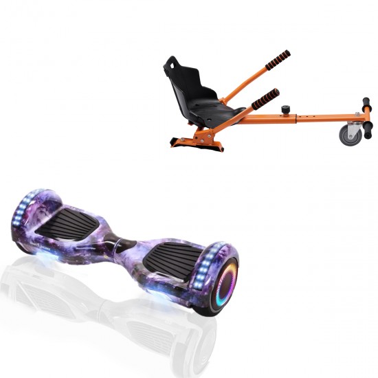 Elektromos Hoverboard Standard GoKart Szett, 6.5 colos, Regular Galaxy PRO, Nagy Hatótávolság, és Narancs Hoverkart, Smart Balance