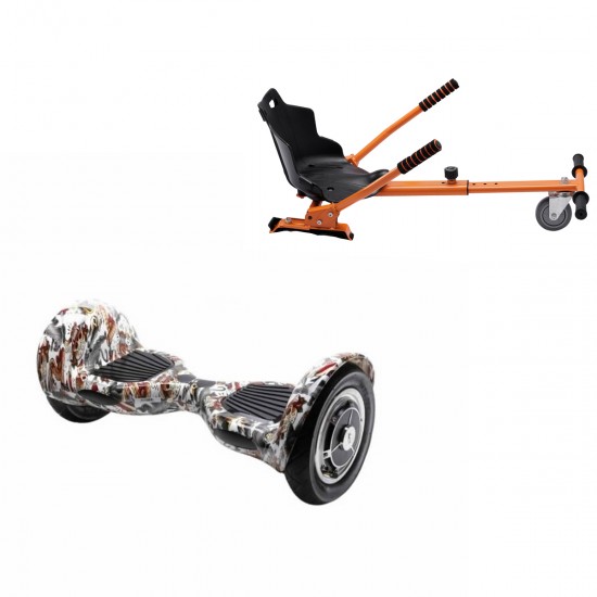 Elektromos Hoverboard Standard GoKart Szett, 10 colos, Off-Road Tattoo, Nagy Hatótávolság, és Narancs Hoverkart, Smart Balance