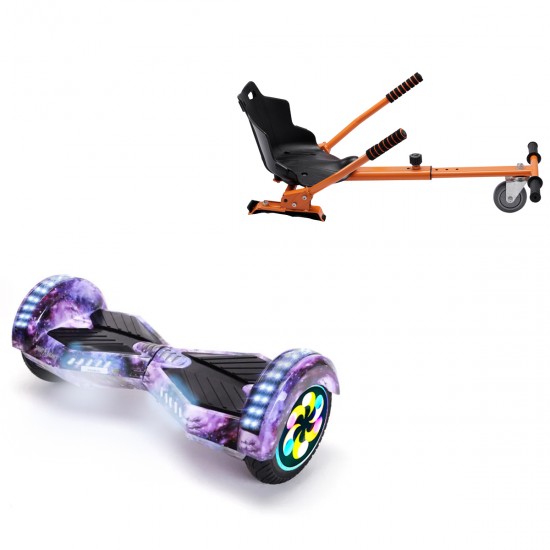 Elektromos Hoverboard Standard GoKart Szett, 8 colos, Transformers Galaxy PRO, Nagy Hatótávolság, és Narancs Hoverkart, Smart Balance