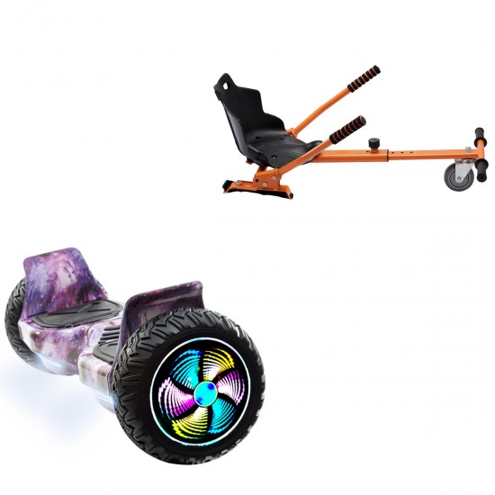 Elektromos Hoverboard Standard GoKart Szett, 8.5 colos, Hummer Galaxy PRO, Nagy Hatótávolság, és Narancs Hoverkart, Smart Balance