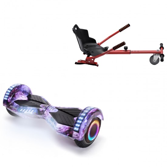 Elektromos Hoverboard Standard GoKart Szett, 6.5 colos, Transformers Galaxy PRO, Nagy Hatótávolság, és Piros Hoverkart, Smart Balance