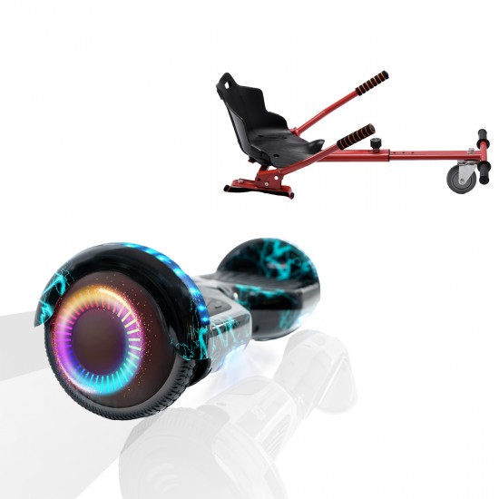 Elektromos Hoverboard Standard GoKart Szett, 6.5 colos, Regular Thunderstorm PRO, Nagy Hatótávolság, és Piros Hoverkart, Smart Balance
