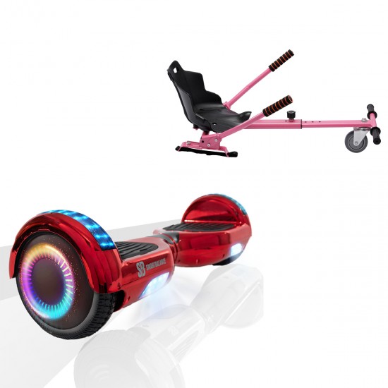 Elektromos Hoverboard Standard GoKart Szett, 6.5 colos, Regular ElectroRed PRO, Standard Hatótávolság, és Rózsaszín Hoverkart, Smart Balance