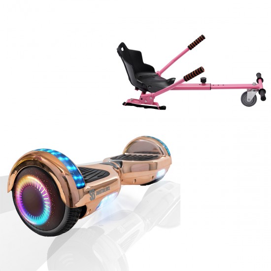 Elektromos Hoverboard Standard GoKart Szett, 6.5 colos, Regular Iron PRO, Nagy Hatótávolság, és Rózsaszín Hoverkart, Smart Balance