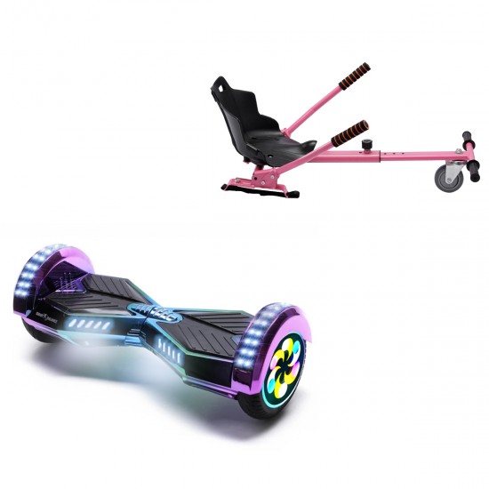 Elektromos Hoverboard Standard GoKart Szett, 8 colos, Transformers Dakota PRO, Standard Hatótávolság, és Rózsaszín Hoverkart, Smart Balance